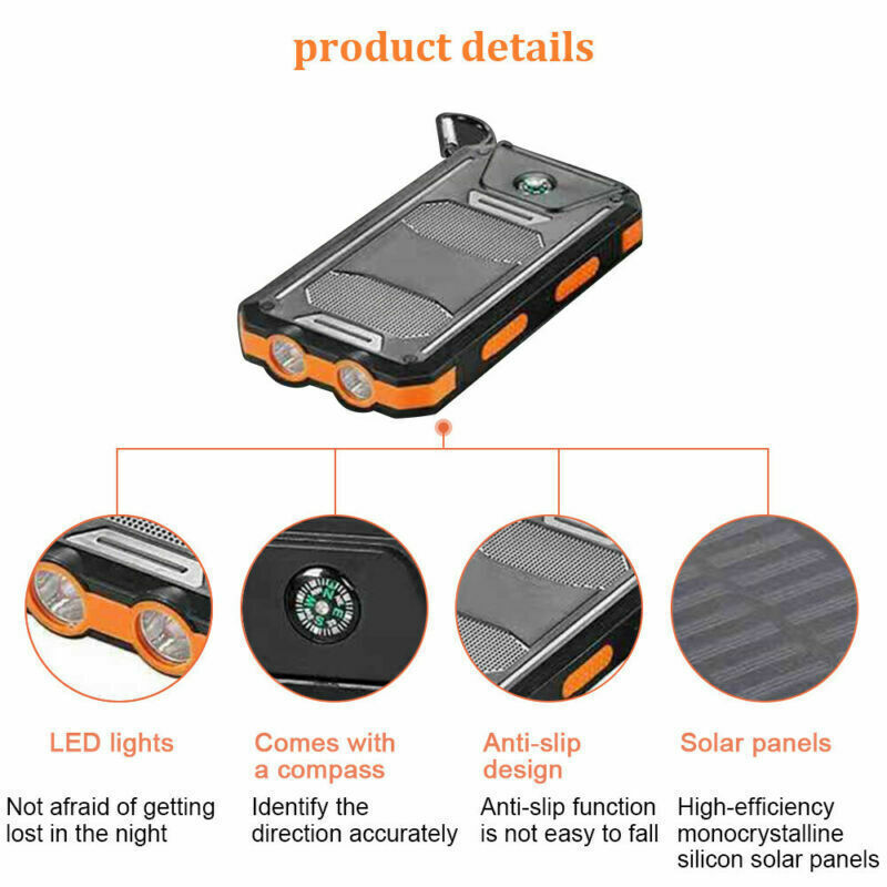 Super Powerful USB Portable Charger Solar Power Bank For Cell Phone Waterproof LED Light 1.5W 5V 2.1A 1A Dual USB DIY Solar Power Bank Case Kits Battery Charger External Box Accessories