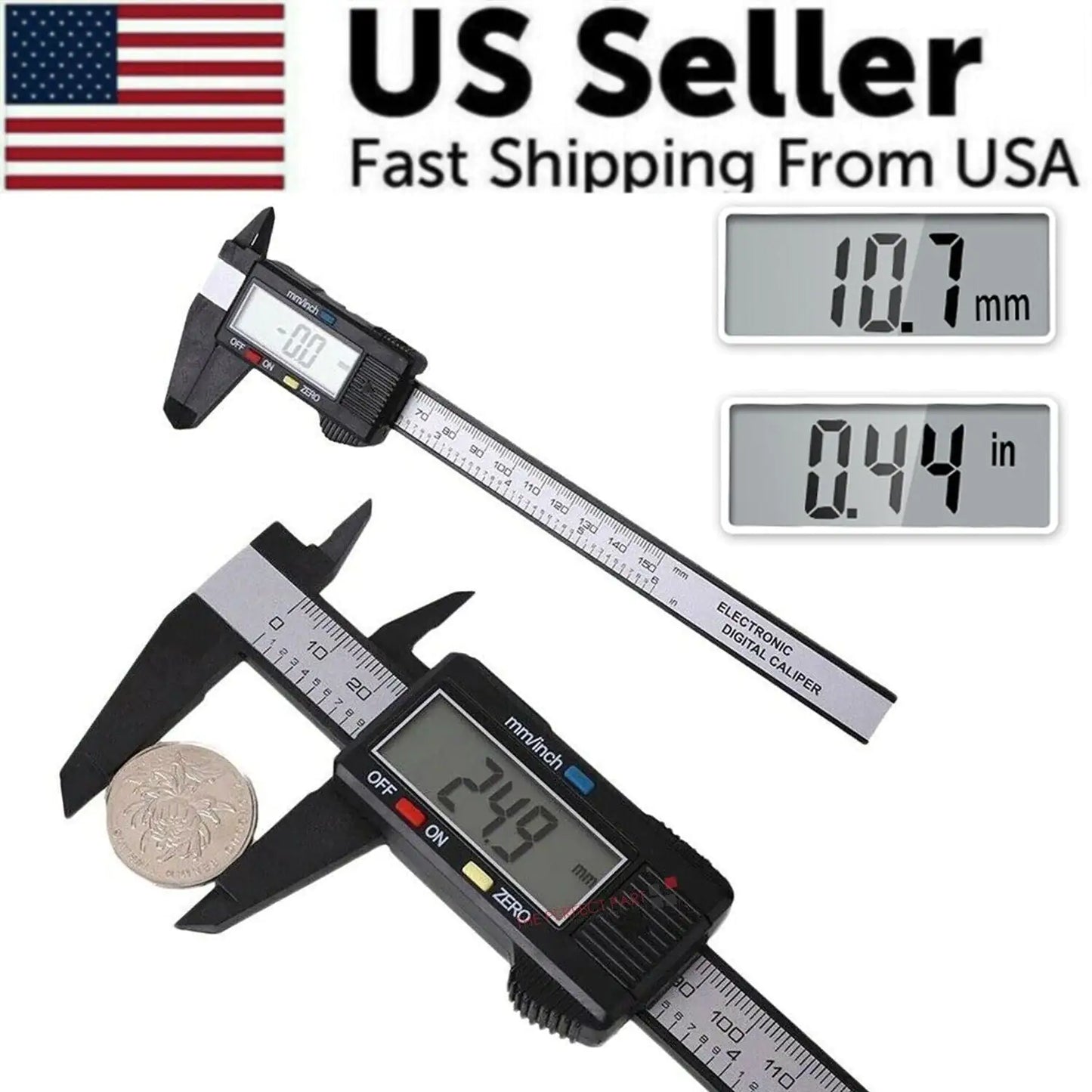 6" 150mm Digital Caliper Micrometer LCD Gauge Vernier Electronic Measuring Ruler