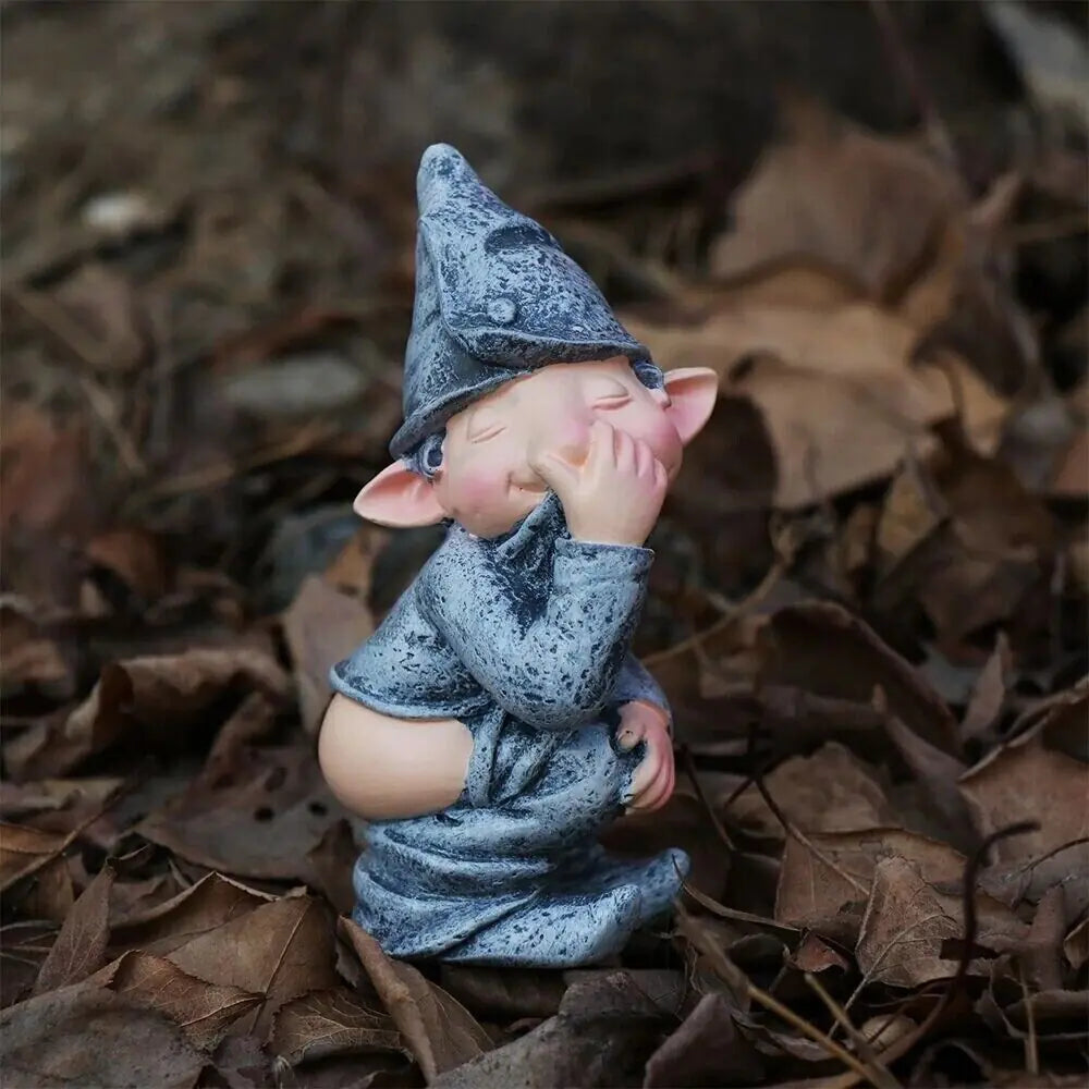 Pooping Naughty Gnome Miniature Statue Funny Resin Dwarf Home Garden Ornament US