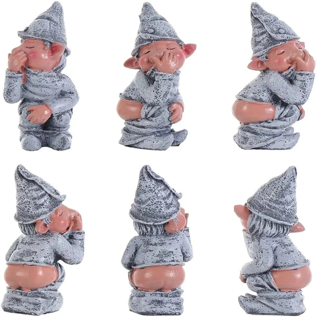 Pooping Naughty Gnome Miniature Statue Funny Resin Dwarf Home Garden Ornament US