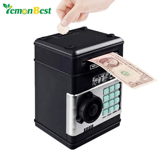 Electronic Piggy Bank ATM Password Money Box Cash Coins Saving Box ATM Bank Safe Box Automatic Deposit Banknote Christmas Gift