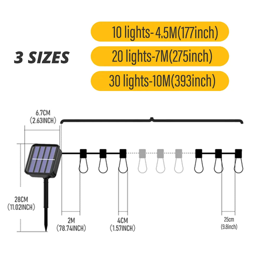 LED Solar String Waterproof Lights